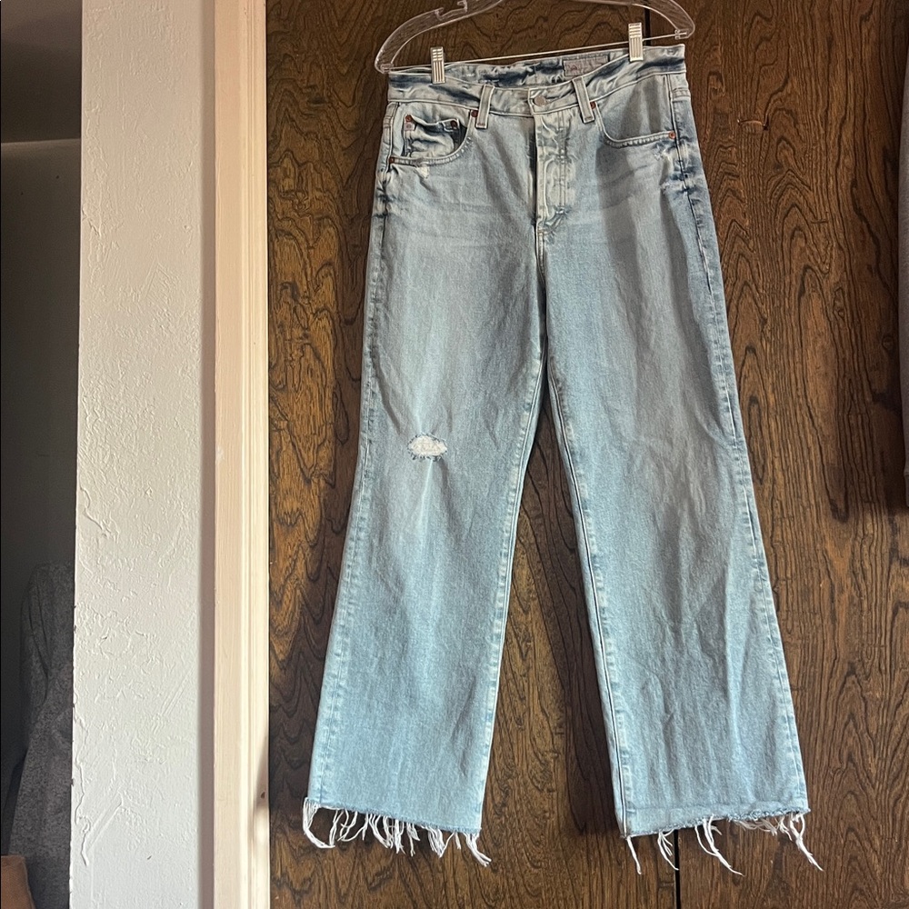 AG by Adriano Goldschmeid denim Jeans Kinsley high rise pop crop size 30 R - Picture 2 of 12